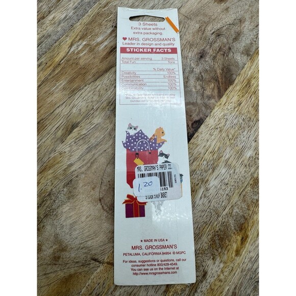NOS VTG Mrs. Grossman’s Basket Stickers 3 Sheets Easter Scrapbooking 90’s Weave - Picture 2 of 2